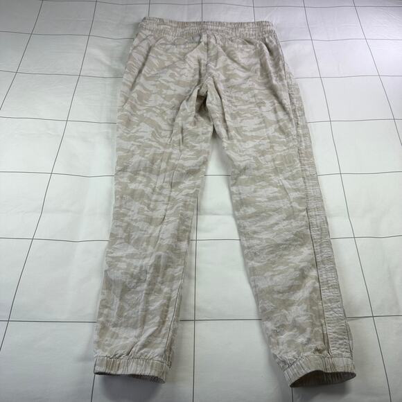 Athleta Pants Womens 4 Cream Camo Cabo Tide Linen Jogger Drawstring Lightweight - Picture 3 of 13